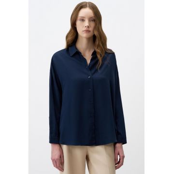 Cmasa uni cu maneci cazute - Bleumarin