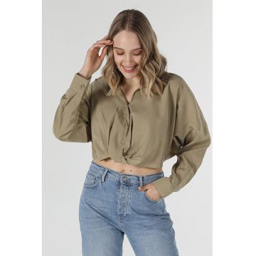 Camasa crop din amestec de lyocell