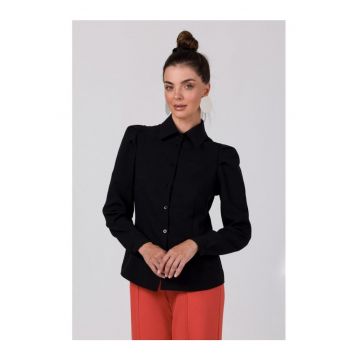 Camasa de dama cu maneci lungi - Annamue - neagra Camasa de dama cu maneci lungi - Annamue - neagra