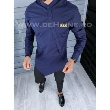 Camasa barbati asimetrica bleumarin slim fit B2132  D2-5.2