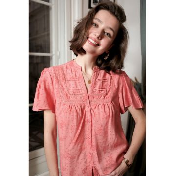 Camasa cu maneca scurta roz inchis cu imprimeu L3500 16953