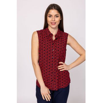 Camasa cu model geometric - fara maneci Ruanna