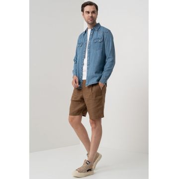 Camasa de denim cu buzunare pe piept