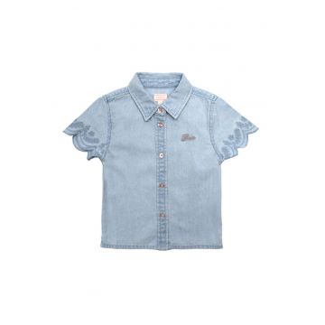 Camasa de denim cu maneci brodate