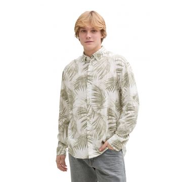 Camasa din amestec de in cu model tropical