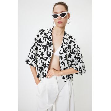 Camasa din amestec de in cu model