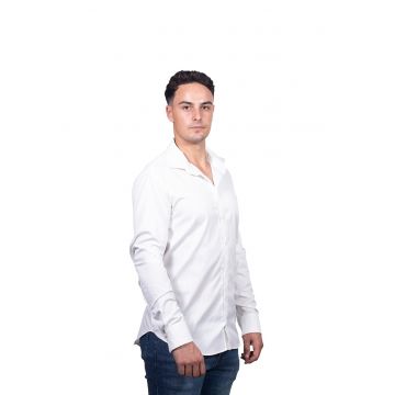 Camasa din bumbac cu guler ascutit