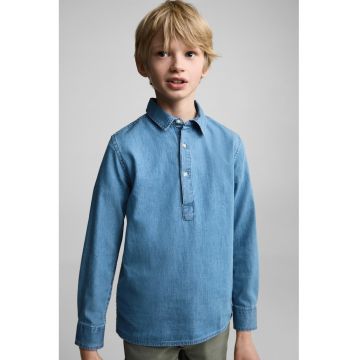 Camasa din denim cu guler polo