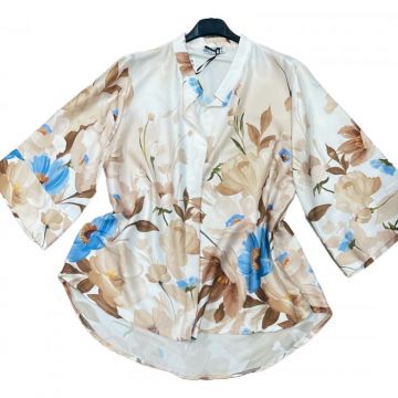 Camasa lejera din satin cu imprimeu floral ,   Marime universala