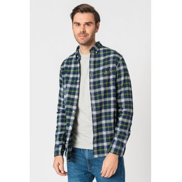 Camasa regular fit din flanel cu model in carouri