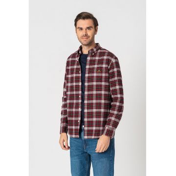 Camasa regular fit din flanel cu model in carouri