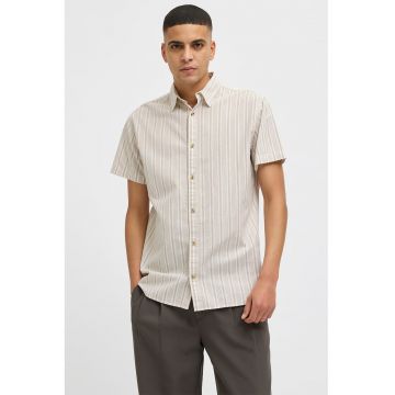 Camasa relaxed fit de bumbac cu dungi
