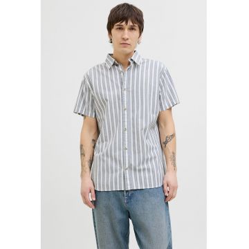 Camasa relaxed fit de bumbac cu dungi