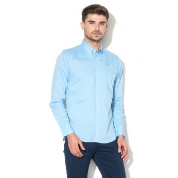 Camasa slim fit cu guler fixat cu nasturi