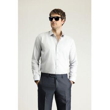 Camasa slim-fit cu model uni