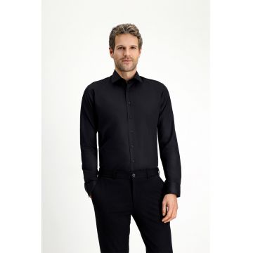 Camasa slim-fit cu model uni