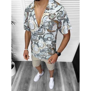 Camasa barbati PREMIUM   maneca scusta  cu imprimeu 13174 D6-3.4