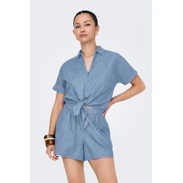 Camasa crop cu decolteu in V