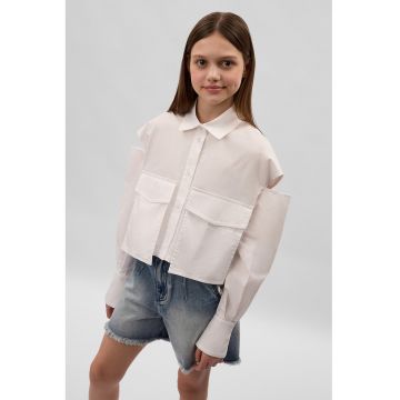 Camasa crop cu decupaje