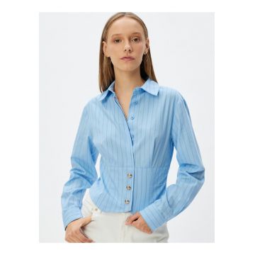Camasa crop cu model in dungi