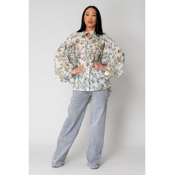 Camasa cu maneca lunga Butterfly Garden Off White 15513