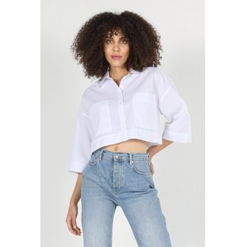 Camasa Cu Maneca Lunga De Dama Alb Regular Fit