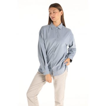 Camasa Cu Maneca Lunga De Dama Albastru Regular Fit Cl1065643 8683197815736