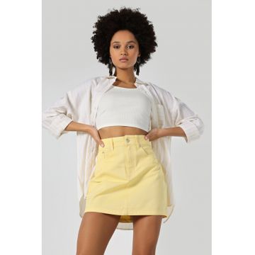 Camasa Cu Maneca Lunga De Dama Galben Relaxed Fit CL1062918 8683197631961