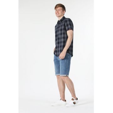 Camasa Cu Maneca Scurta De Barbati Albastru Marin Regular Fit.