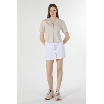 Camasa Cu Maneca Scurta De Dama BejRegular Fit