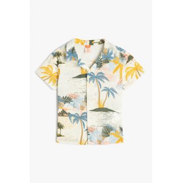 Camasa cu maneci scurte si imprimeu tropical