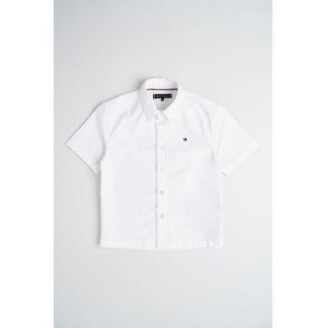 Camasa cu maneci scurte si logo - Alb optic