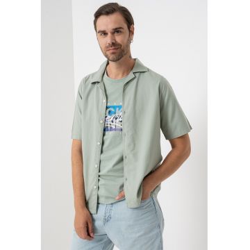 Camasa din bumbac si modal cu model uni