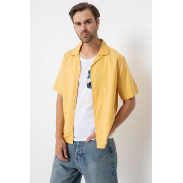 Camasa din bumbac si modal cu model uni