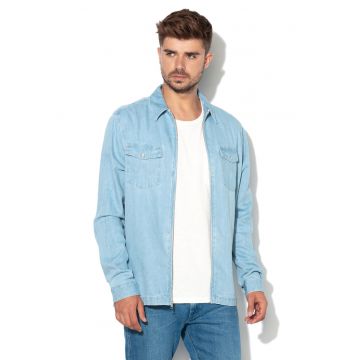 Camasa din denim cu fermoar