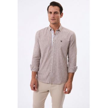 Camasa oxford din bumbac si in cu model in dungi