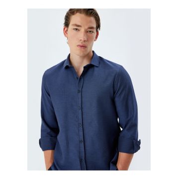 Camasa regular fit din amestec de bumbac