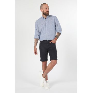 Camasa regular fit din amestec de in cu guler fixat cu nasturi