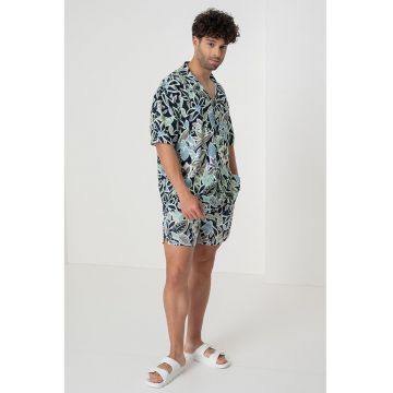 Camasa relaxed-fit cu imprimeu tropical