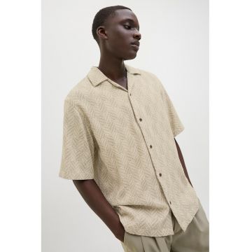 Camasa relaxed fit cu maneci scurte - Verde pal