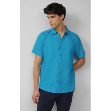 Camasa usoara cu maneca scurta -barbati - din 100% in - Regular fit - Turcoaz