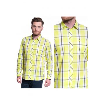 Camasa Barbati -  Casper Kc B-Check - Compozitie Material: 100% Bumbac - Croi: Regular Fit - Inchidere: Nasturi - Numar De Buzunare: 1 - M Intl - Multicolor