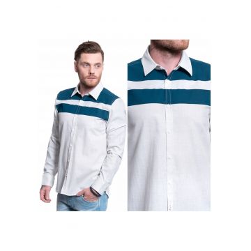 Camasa Barbati -  Casper Kc Stripe - Croiala Regulara - Inchidere: Nasturi - Compozitie Material: 100% Bumbac - Numar De Buzunare: 1 - M Intl - Alb