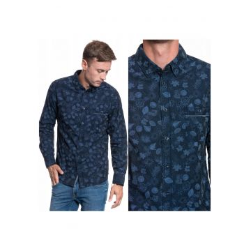 Camasa Barbati -  Clemens Bdc Aop - Croi: Regular Fit - Inchidere: Nasturi - Compozitie Material: 100% Bumbac - Numar De Buzunare: 1 - M Intl - Albastru