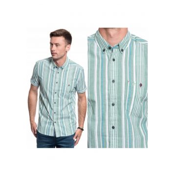 Camasa Barbati -  Collin Basic Stripe - Croiala Regulara - Inchidere: Butoni - Compozitie Material: 100% Bumbac - Numar De Buzunare: 1 - M Intl - Verde