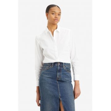 Camasa clasic fit cu guler ascutit - Alb