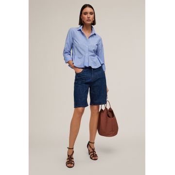 Camasa crop cu terminatie peplum