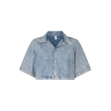 Camasa crop de denim