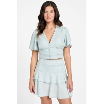 Camasa crop din amestec de lyocell