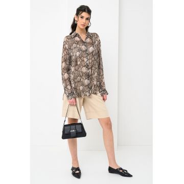 Camasa cu animal print si maneci cazute